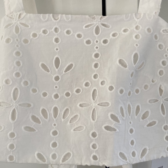 NWT H&M Back Tie Eyelet Cotton Halter Top Size 10 - Picture 2 of 7